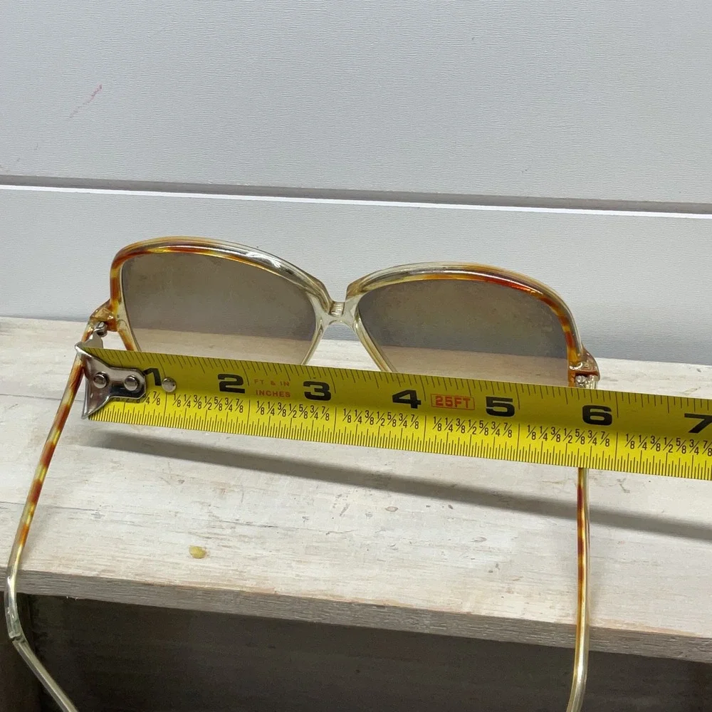 Vintage Piave Italy Oversized 70s Sunglasses Tortoise Butterfly Clear Frames